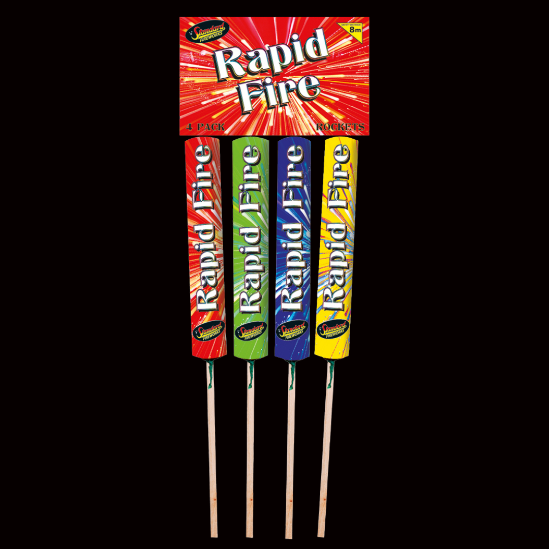 Firework Shop Rockets Rapid Fire Rockets (4 Pack) by Standard Fireworks – MK Fireworks King