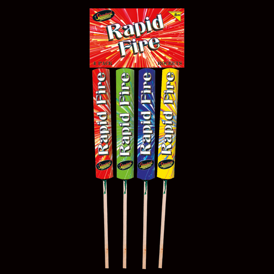 Rapid Fire Rockets (4 Pack) by Standard Fireworks - MK Fireworks King