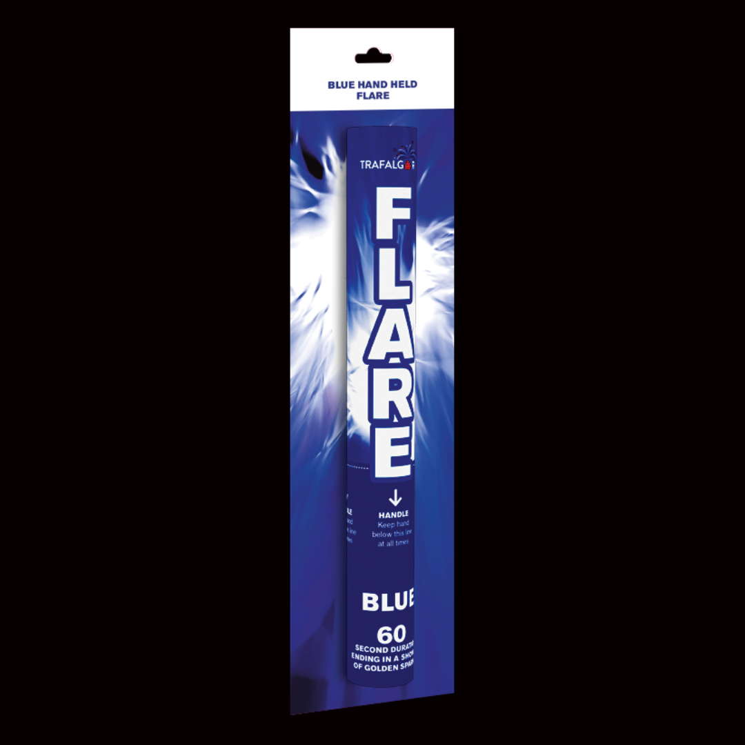Blue 60 Second Handheld Flare by Trafalgar Fireworks - MK Fireworks King