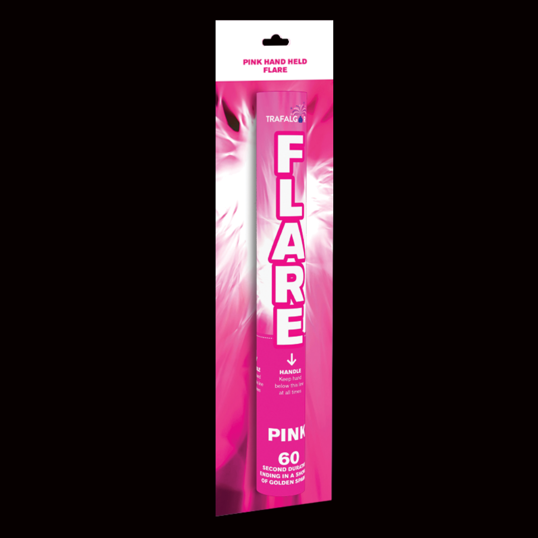 Pink 60 Second Handheld Flare by Trafalgar Fireworks - MK Fireworks King