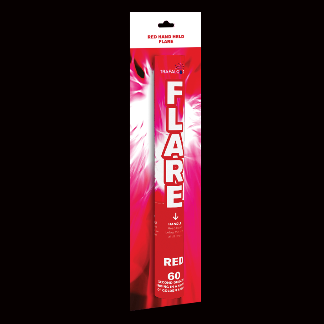 Red 60 Second Handheld Flare by Trafalgar Fireworks - MK Fireworks King