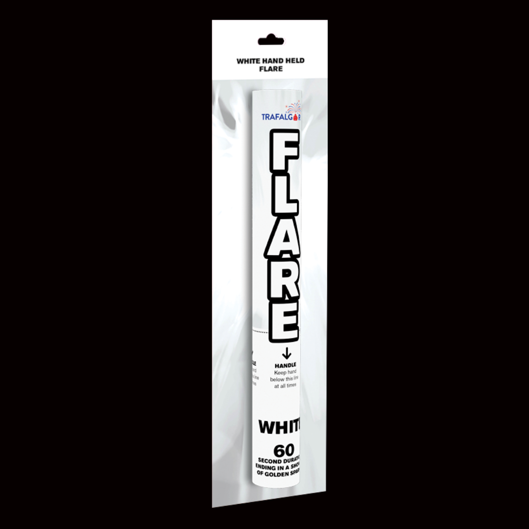 White 60 Second Handheld Flare by Trafalgar Fireworks - MK Fireworks King