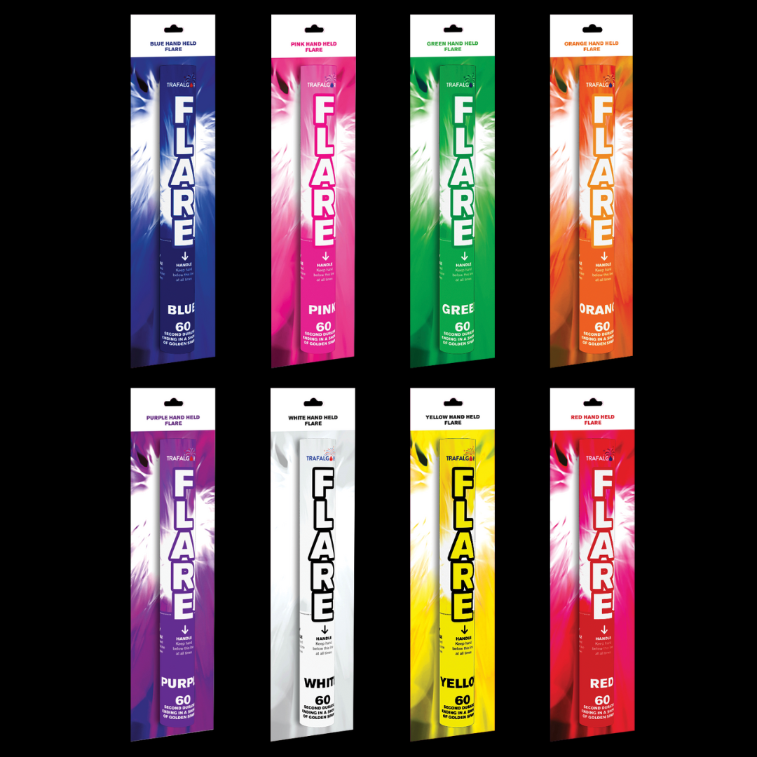 Mixed 60 Second Handheld Flame Flares by Trafalgar - MK Fireworks King
