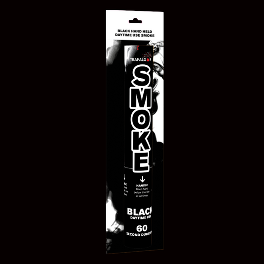 Black 60 Second Handheld Smoke Grenade by Trafalgar - MK Fireworks King