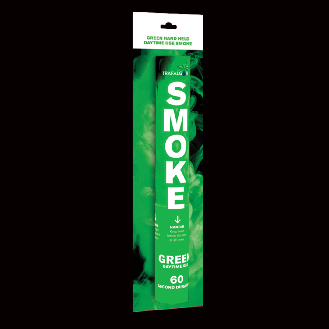 Green 60 Second Handheld Smoke Grenade by Trafalgar - MK Fireworks King