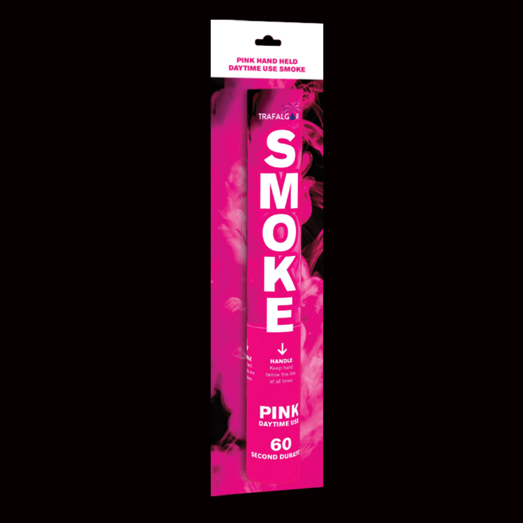 Pink 60 Second Handheld Smoke Grenade by Trafalgar - MK Fireworks King