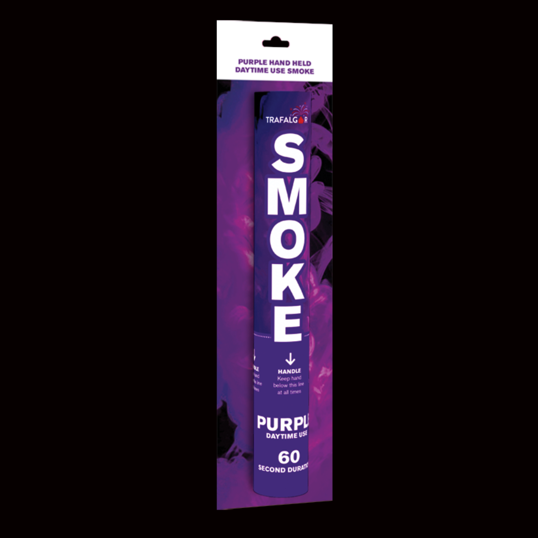 Purple 60 Second Handheld Smoke Grenade by Trafalgar - MK Fireworks King
