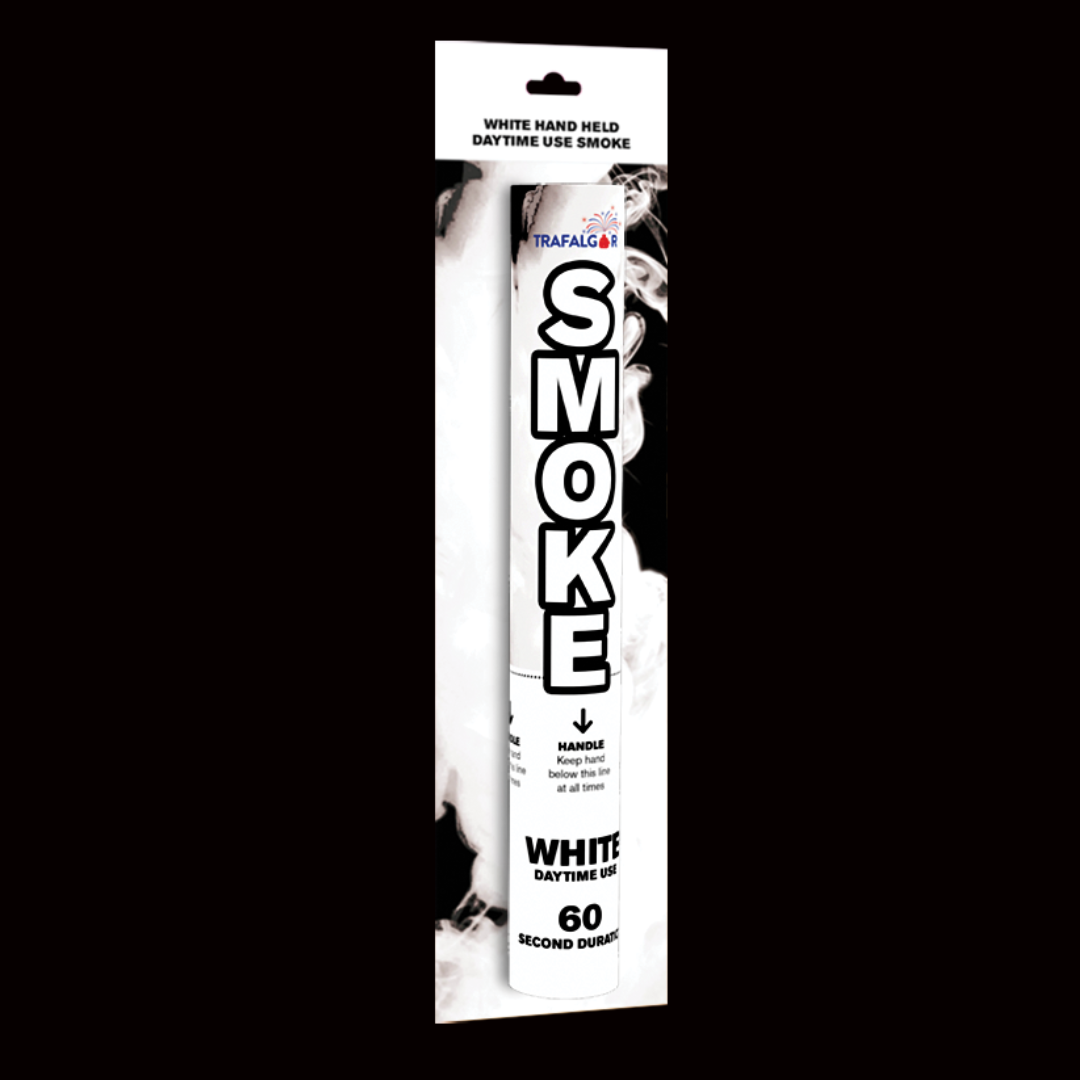 White 60 Second Handheld Smoke Grenade by Trafalgar - MK Fireworks King