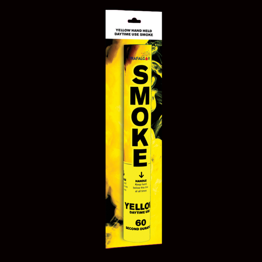 Yellow 60 Second Handheld Smoke Grenade by Trafalgar - MK Fireworks King
