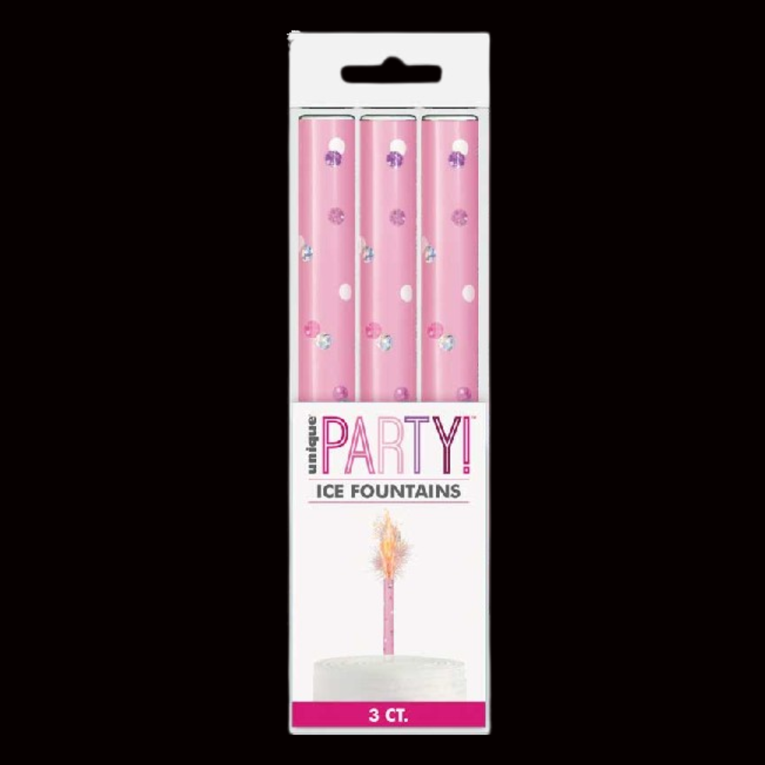 Pink Ice Rialers 15cm Ice Fountain Sparklers Baby Pink (3 Pack) by Unique Party – MK ...