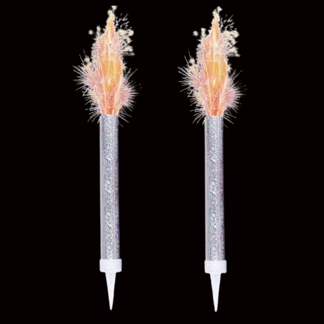 15cm Ice Fountain Sparklers Silver (2 Pack) by Unique Party - MK Fireworks King