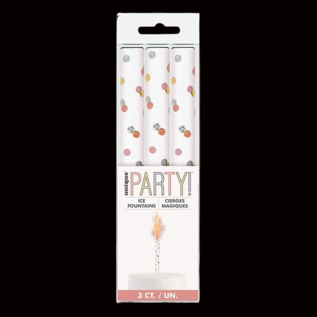 72 packets - Rose Gold 15cm Ice Fountain Sparklers (3 Pack) by Unique Party - MK Fireworks King